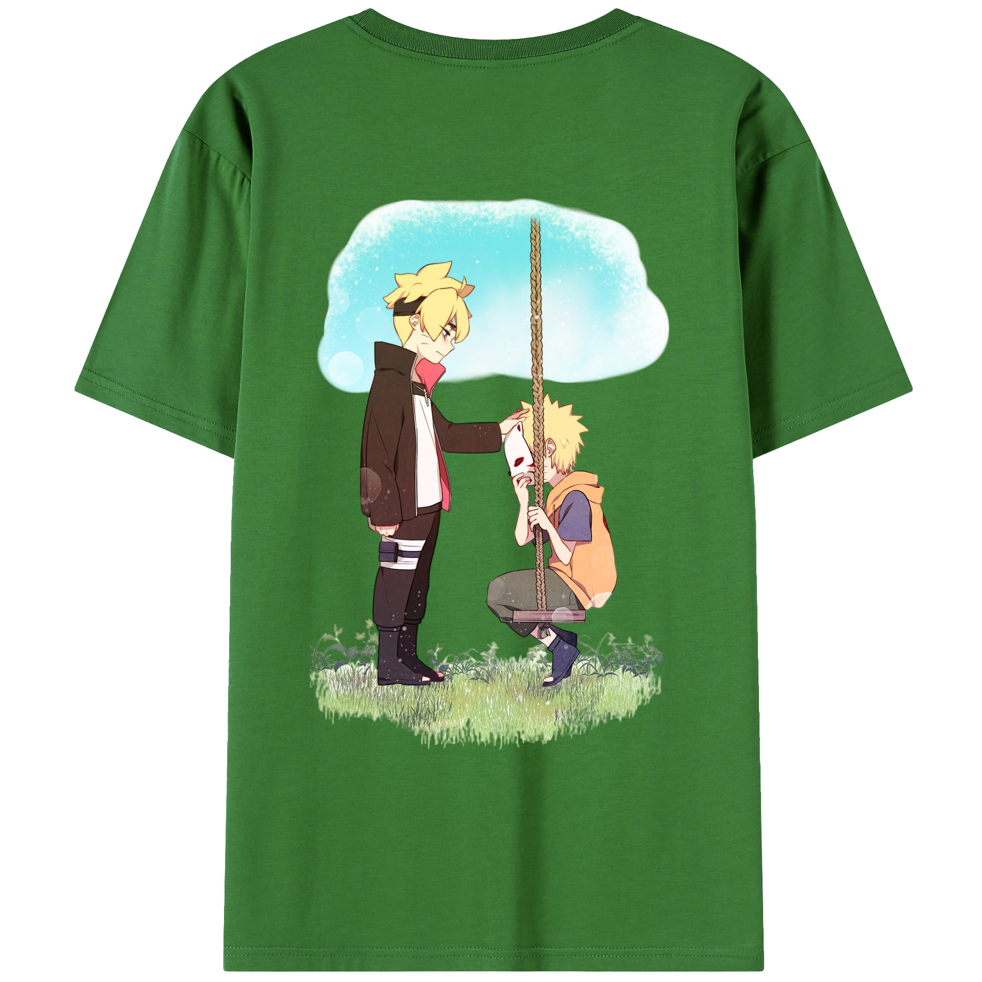 （画像用） NARUTO -ナルト- うずまき ボルト Uzumaki Boruto レディース半袖Tシャツ(バックプリント)